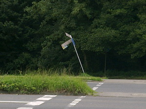 Vandalismus Straßenschild Vandalismus Straßenschild